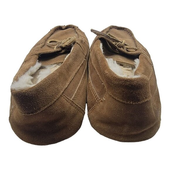 Eddie Bauer Shoes Mens Size 13 Edison Faux Fur Lined Moccasin Suede Slippers - Picture 6 of 11